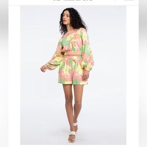 Sanctuary-On Repeat Floral Mid Rise Drawstring Shorts-XXS-NWT!!